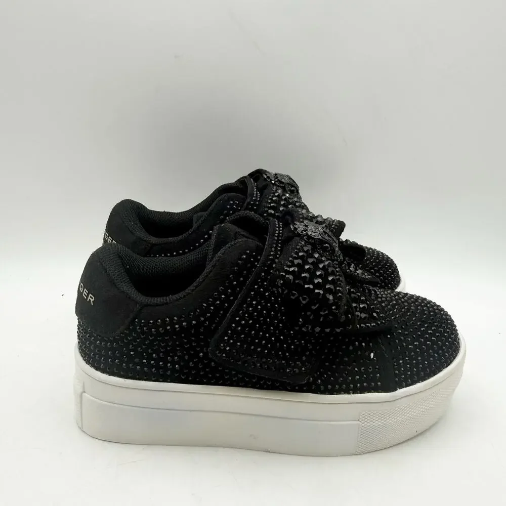 Kurt Geiger Girls London Mini Laney Sneakers US 6 M Black White Bow EUC